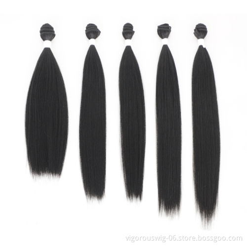 Vigorous Silky Black Custom Top Straight Chignon Soft For Women Synthetic Wholesale Extension Hair Closure Piece